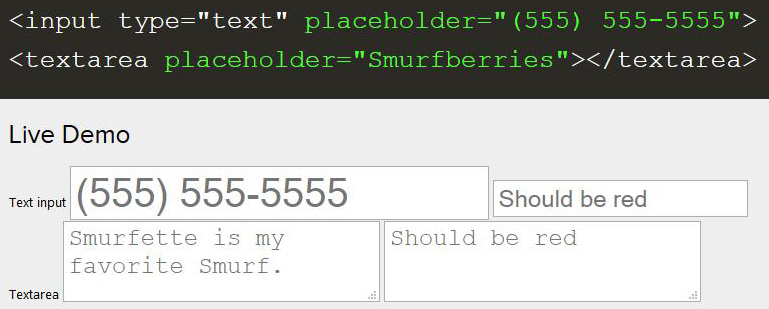 Placeholder in HTML5 Forms